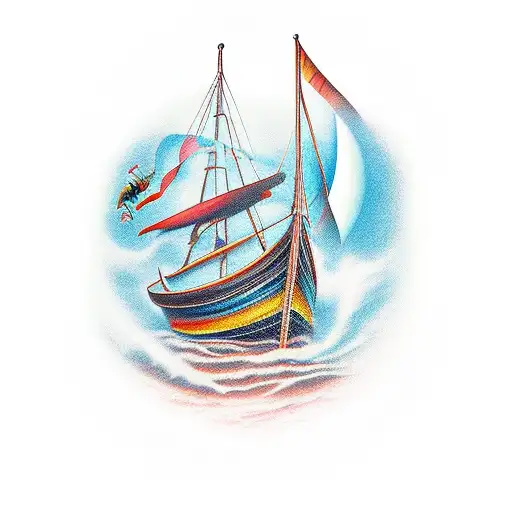 row the boat tattoo design idea