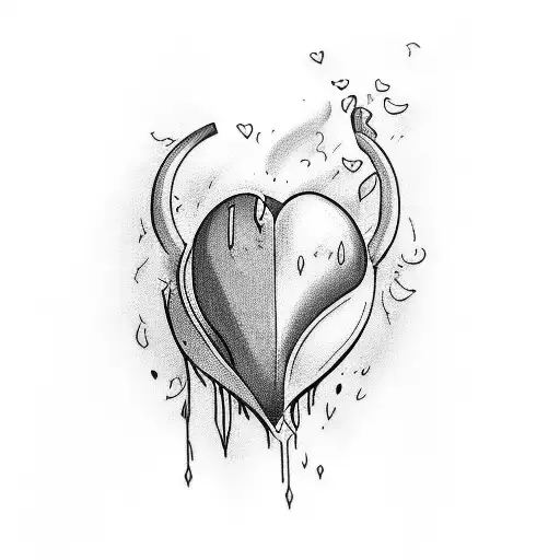 Crying Heart tattoo design idea
