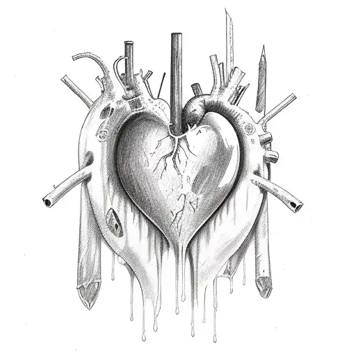 Crying Heart tattoo design idea