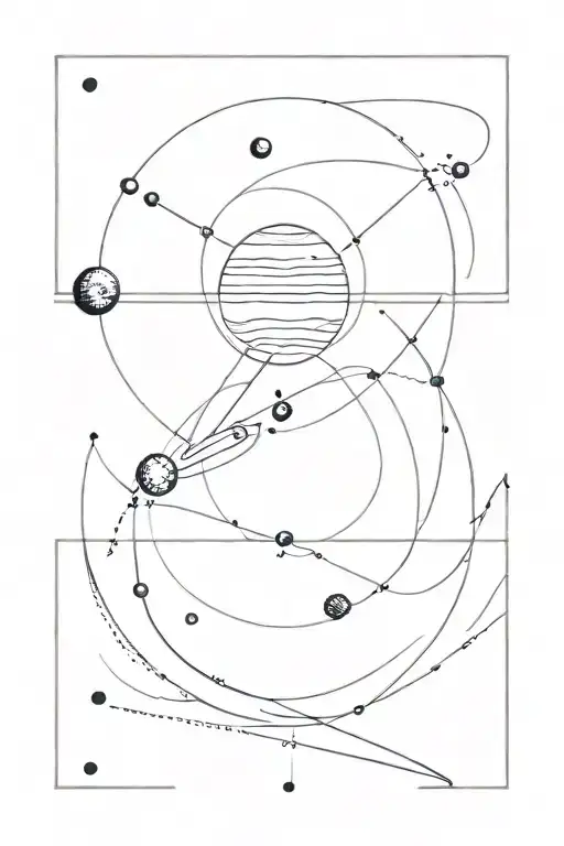 tattoo of a continuous line, from the armpit to the groin, with the lines forming the solar system  tattoo design idea