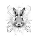 black rabbit tattoo design idea
