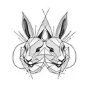 black rabbit tattoo design idea