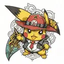 mafia pikachu pokemon tattoo design idea