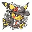 mafia pikachu pokemon tattoo design idea