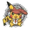 mafia pikachu pokemon tattoo design idea