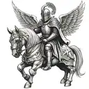 Winged Knight templar tattoo design idea