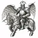 Winged Knight templar tattoo design idea
