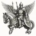 Winged Knight templar tattoo design idea