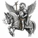Winged Knight templar tattoo design idea
