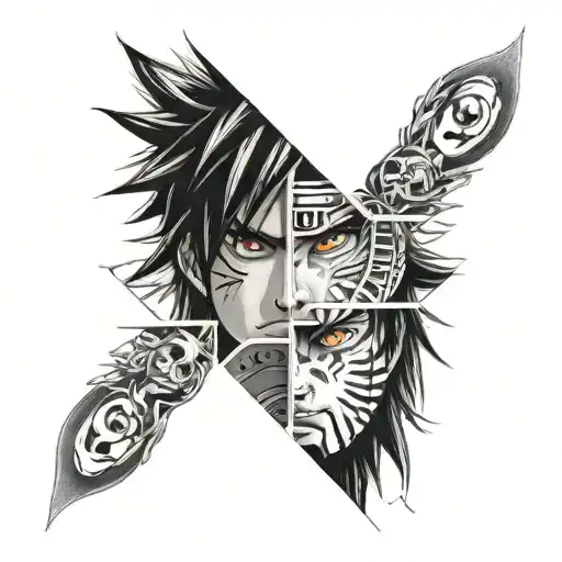 sasuke Naruto luffy eyes tattoo design idea