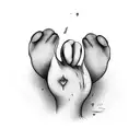cat paw tattoo design idea