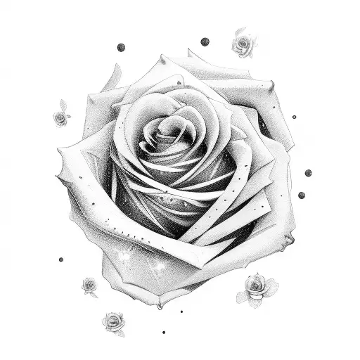 roses galaxy stars music tattoo design idea