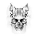 sphynx cat situ skull tattoo design idea