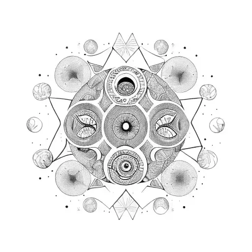 baobab tree moon phases dots spiritual tattoo design idea