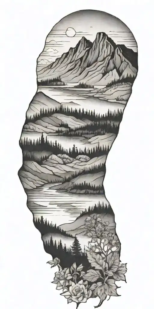 kentucky and appalachian mountians   tattoo design idea