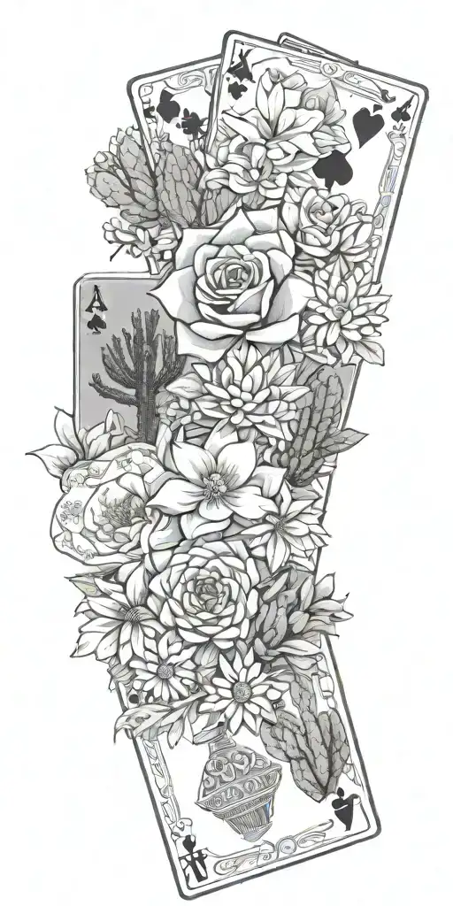 western, playing cards, wild flowers , western jewelry, cactus, Kentucky, quilt patches, cactus, pasture land tattoo design idea