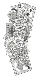 western, playing cards, wild flowers , western jewelry, cactus, Kentucky, quilt patches, cactus, pasture land tattoo design idea