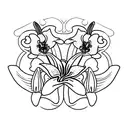 A combination of a lily and orchid tattoo design idea