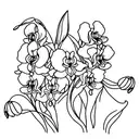 A combination of a lily and orchid tattoo design idea
