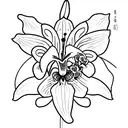 A combination of a lily and orchid tattoo design idea