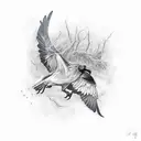 odins crows tattoo design idea