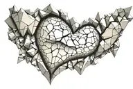 heart turning to stone  tattoo design idea