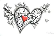 heart turning to stone  tattoo design idea