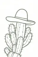 Cactus wearing a Vietnamese hat  tattoo design idea