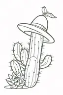 Cactus wearing a Vietnamese hat  tattoo design idea