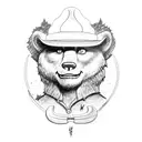 Smokey the Bear fireing a tommy gun tattoo design idea