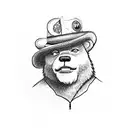 Smokey the Bear fireing a tommy gun tattoo design idea