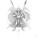 Saint Anthony fighting demons tattoo design idea