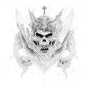 Saint Anthony fighting demons tattoo design idea