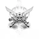 Saint Anthony fighting demons tattoo design idea