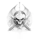 Saint Anthony fighting demons  tattoo design idea