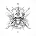 Saint Anthony fighting demons  tattoo design idea