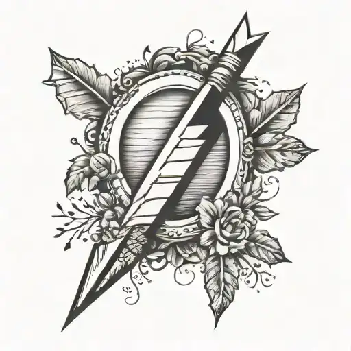 Nordic semi colon arrow  tattoo design idea