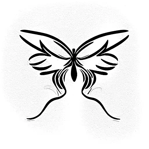 Phoenix with butterfly's  tattoo design idea