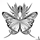 Phoenix with butterfly's  tattoo design idea