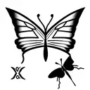 Phoenix and butterfly's  tattoo design idea