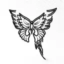 Phoenix and butterfly's  tattoo design idea