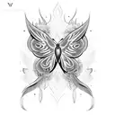 Phoenix with butterfly's  tattoo design idea