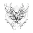 Phoenix with butterfly's  tattoo design idea
