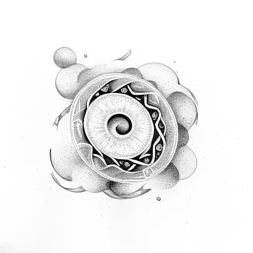 spiral line  tattoo design idea