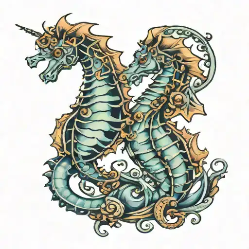 sea horse  tattoo design idea
