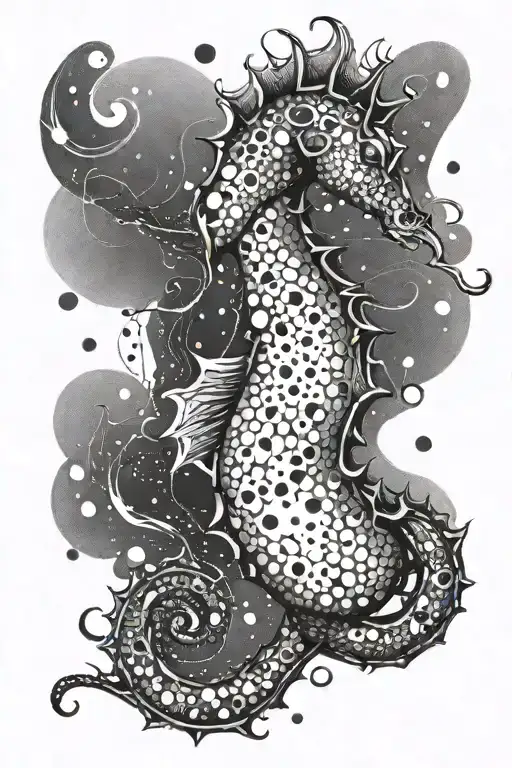 sea horse tattoo design idea