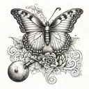 kettlebell semicolon butterfly tattoo design idea