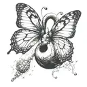 kettlebell semicolon butterfly tattoo design idea