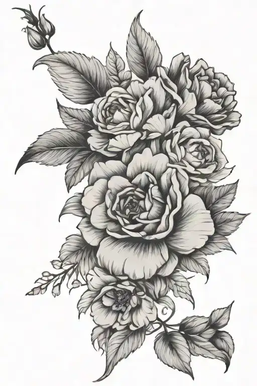 March April May July September October November December January birth flowers  tattoo design idea