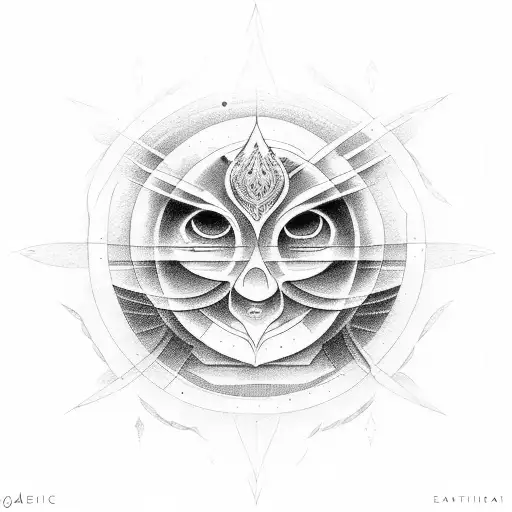 A serene meditation scene in a mystical astral realm tattoo design idea